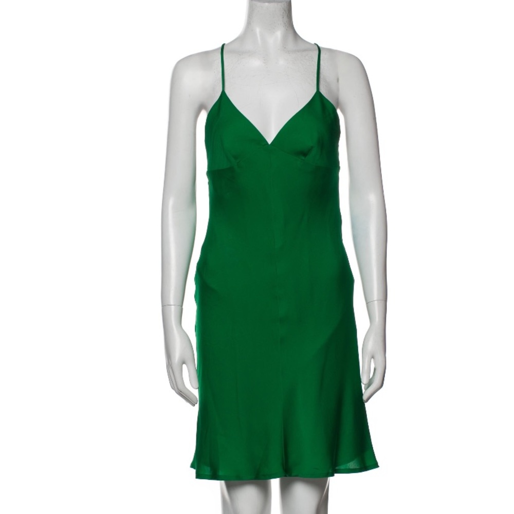 Milky V-neck mini dress